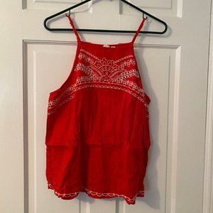Gap Linen Tank with Embroidery